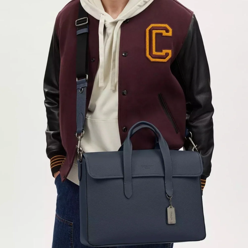 NWT！COACH SULLIVAN PORTFOLIO BRIEF (COACH C9875) GUNMETAL/DENIM fast shipping